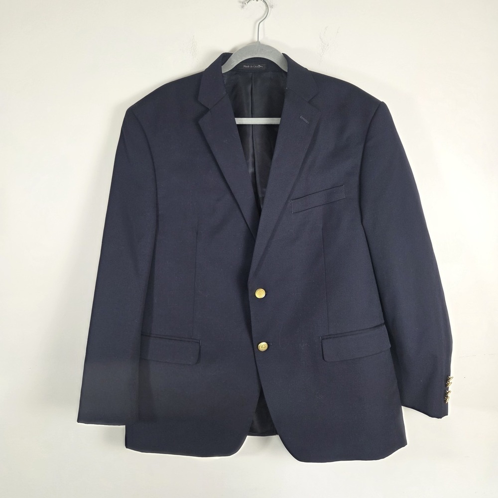 Ralph Lauren Chaps Mens Navy Jacket With Gold Buttons Preppy Classic 44S Money